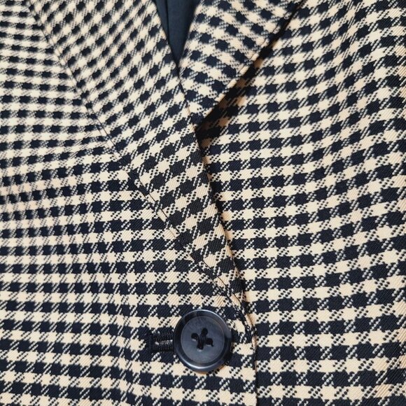 Candace Cameron Bure Gingham Blazer Jacket 2XP Black/ Rose Academia Transitional - Picture 8 of 15